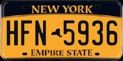 NY license plate HFN5936