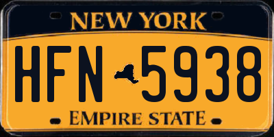 NY license plate HFN5938