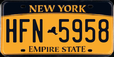 NY license plate HFN5958