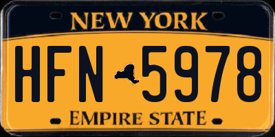 NY license plate HFN5978