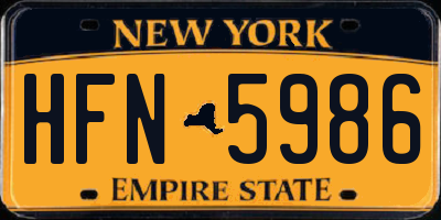 NY license plate HFN5986