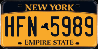 NY license plate HFN5989