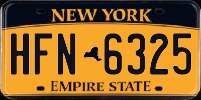 NY license plate HFN6325