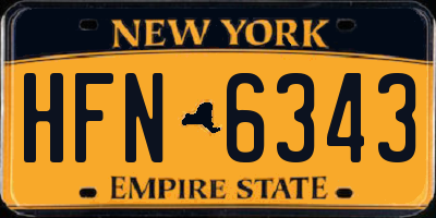 NY license plate HFN6343