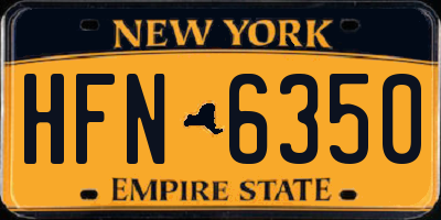NY license plate HFN6350
