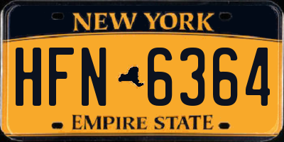 NY license plate HFN6364