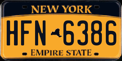 NY license plate HFN6386