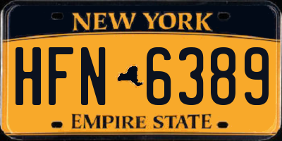 NY license plate HFN6389