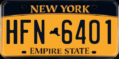 NY license plate HFN6401