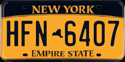 NY license plate HFN6407