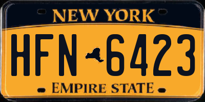 NY license plate HFN6423