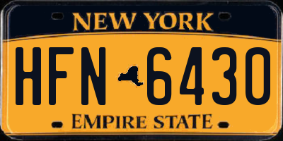 NY license plate HFN6430
