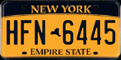 NY license plate HFN6445