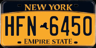 NY license plate HFN6450