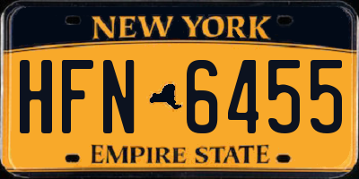 NY license plate HFN6455