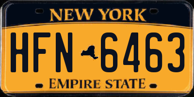 NY license plate HFN6463