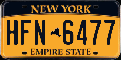 NY license plate HFN6477