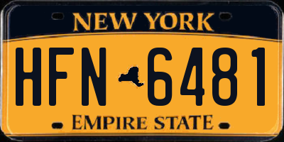 NY license plate HFN6481