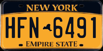 NY license plate HFN6491