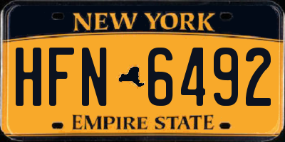 NY license plate HFN6492