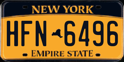 NY license plate HFN6496