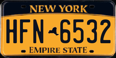NY license plate HFN6532