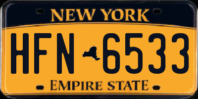 NY license plate HFN6533