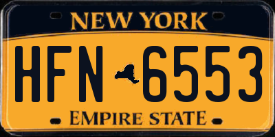 NY license plate HFN6553