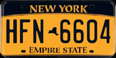 NY license plate HFN6604