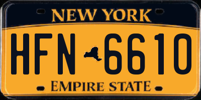NY license plate HFN6610