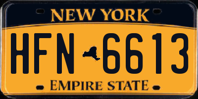 NY license plate HFN6613