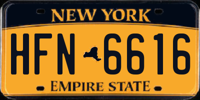 NY license plate HFN6616