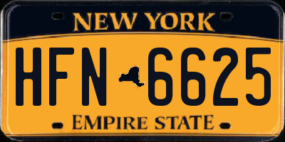 NY license plate HFN6625