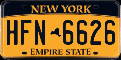 NY license plate HFN6626
