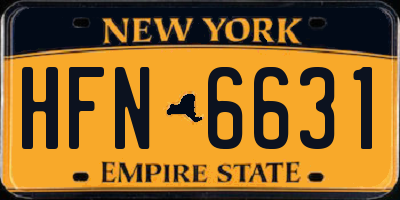 NY license plate HFN6631