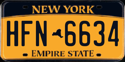 NY license plate HFN6634