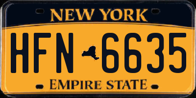 NY license plate HFN6635