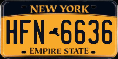 NY license plate HFN6636