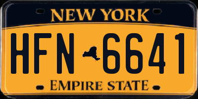 NY license plate HFN6641