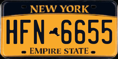 NY license plate HFN6655