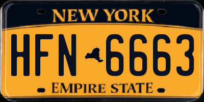 NY license plate HFN6663
