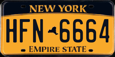 NY license plate HFN6664
