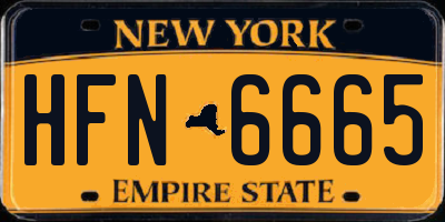 NY license plate HFN6665
