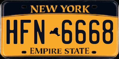 NY license plate HFN6668