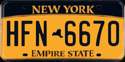 NY license plate HFN6670