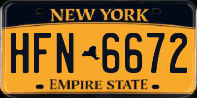 NY license plate HFN6672