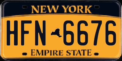 NY license plate HFN6676