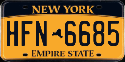 NY license plate HFN6685