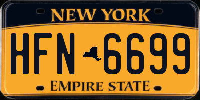 NY license plate HFN6699