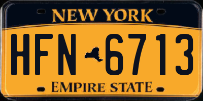 NY license plate HFN6713